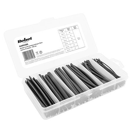 SET TUBURI TERMOCONTRACTABILE 10CM NEGRE 170BUC - imagine 2